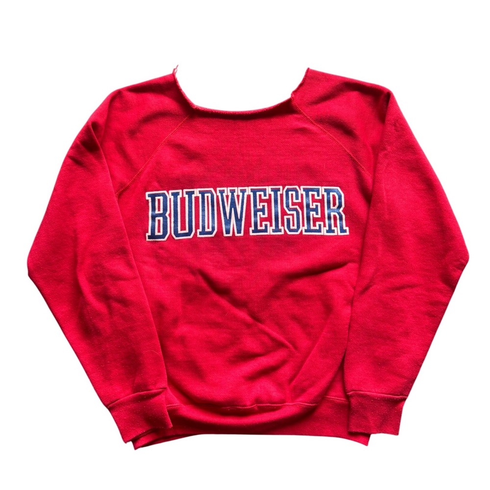 Vintage 80's Discuss Athletics Budweiser Gusset Chopped Crewneck